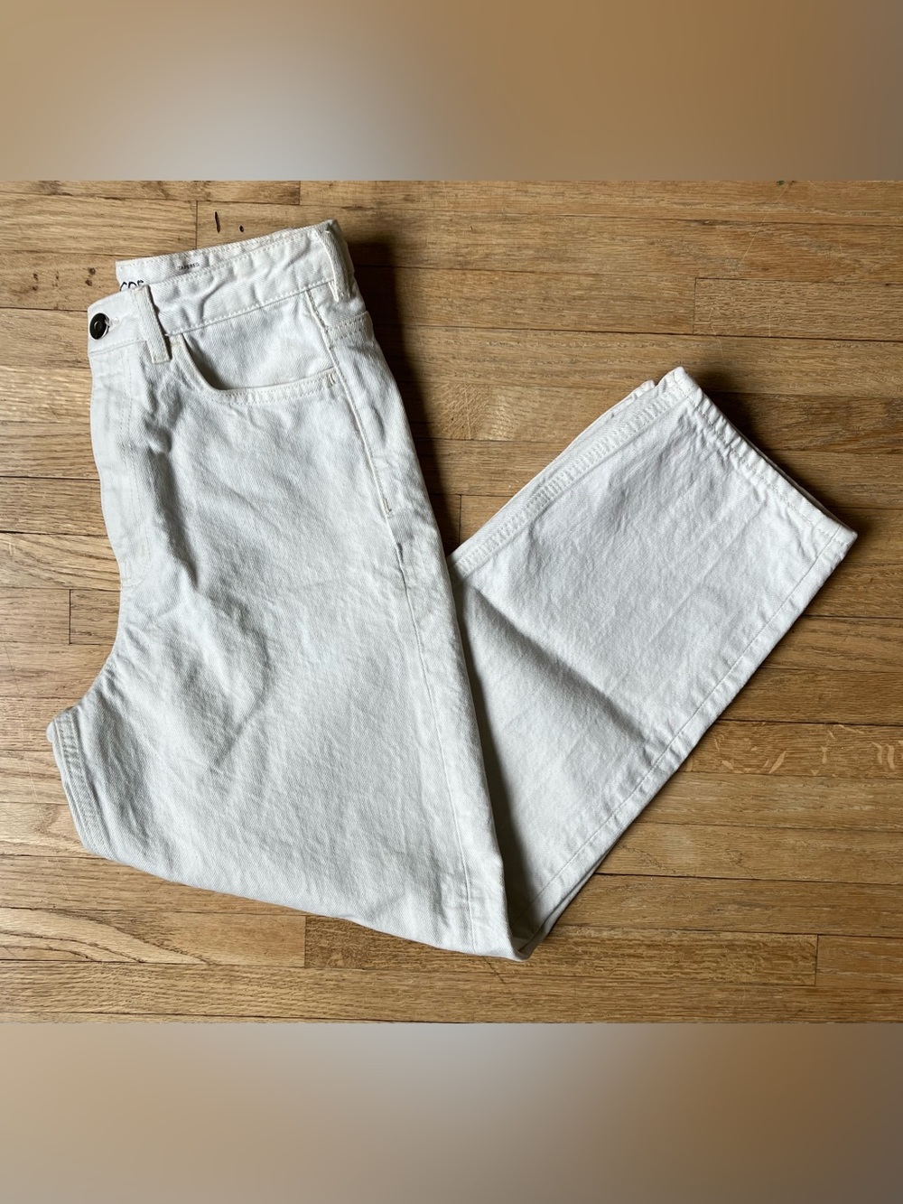 COS Tapered High Rise Jeans in Cream